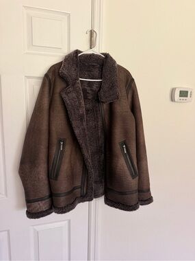 Lottusse Spanish Lamb Leather Shearling Aviator Jacket Men’s EU 54 XL B3 Bomber